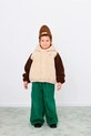 Tinycottons kurtka dziecięca COLOR BLOCK POLAR SHERPA HOODIE pozostałe beżowy AW25.362