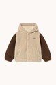 Tinycottons kurtka dziecięca COLOR BLOCK POLAR SHERPA HOODIE AW25.362 beżowy AW25