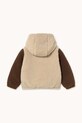 Chłopiec Tinycottons kurtka dziecięca COLOR BLOCK POLAR SHERPA HOODIE AW25.362 beżowy