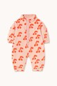 Tinycottons kombinezon niemowlęcy CHERRIES POLAR ONE-PIECE bez kaptura pomarańczowy AW25.570