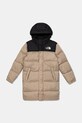 Dětská péřová bunda The North Face TEEN NUPTSE LONG PARKA s podšívkou zelená NF0A88UFBOX1