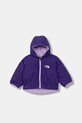 Oboustranná kojenecká bunda The North Face BABY REVERSIBLE PERRITO HOODED JACKET s podšívkou fialová NF0A88W3QZI1