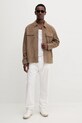 Calvin Klein kurtka zamszowa LV04LC425G beżowy AW25