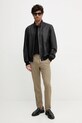 Шкіряна куртка BOSS 50543899 чорний AW25