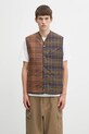 Barbour bezrękawnik bawełniany x Paul Smith Liner bez kaptura brązowy MLI0061TN28