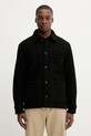 A.P.C. kurtka wełniana veste emile logo czarny WVBEH.H32029