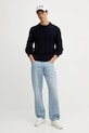 Вълнен пуловер Bally MKN07V тъмносин AW25