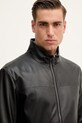 Emporio Armani geacă de piele negru 01R55P.01P54