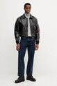 Alpha Industries kurtka skórzana 100109.03 czarny AW25
