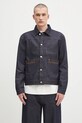 Rifľová bunda Drôle de Monsieur La Veste Denim Brut bez kapucne tmavomodrá H.JT172.CO211
