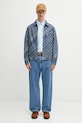 Rifľová bunda Kenzo Diagonal Stripe Zipped Trucker FF65DV3006Z1