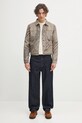 Bunda s příměsí vlny Kenzo Diagonal Stripe Slim Pleated Trucker FF65VE3029IO