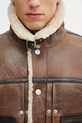 Шкіряна куртка Kenzo Shearling Trucker коричневий FF68LV3040AB