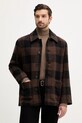 Tommy Hilfiger kurtka z dodatkiem wełny bez kaptura brązowy MW0MW40623