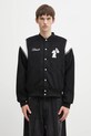 Odzież RHUDE kurtka bomber z dodatkiem wełny Regista bomber RHFW25JA01841 czarny