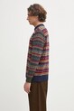 Barbour sweter z dodatkiem wełny Patchwork Fair Isle Crew Neck Sweater MKN1651NY31 granatowy AW25