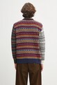 Odzież Barbour sweter z dodatkiem wełny Patchwork Fair Isle Crew Neck Sweater MKN1651NY31 granatowy