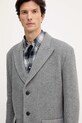 Trussardi płaszcz z dodatkiem wełny szary 0000M000001N