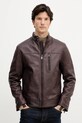 Trussardi kurtka skórzana bez kaptura brązowy R301M000004N