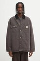 Carhartt WIP kurtka bawełniana OG Chore Coat bez kaptura brązowy I035613.1YL4O