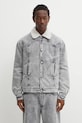 Τζιν μπουφάν Aries Sherpa Denim Car Coat χωρίς κουκούλα γκρί AR7120004