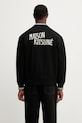 Maison Kitsuné kurtka bomber z dodatkiem wełny Varsity Teddy przejściowe czarny PM02107WM2023
