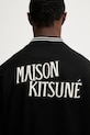 Maison Kitsuné kurtka bomber z dodatkiem wełny Varsity Teddy czarny PM02107WM2023