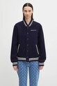 Sporty & Rich kurtka bomber wełniana Eden Crest Varsity z podszewką granatowy OW03160666BL106