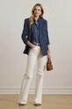 Ruházat Lauren Ralph Lauren blézer vászonkeverékből 200973085 sötétkék