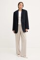 Βαμβακερό blazer Tommy Hilfiger WW0WW46808 σκούρο μπλε AW25