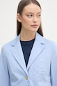 Tommy Hilfiger jednoradové sako dámske s bavlnou modrá WW0WW47179