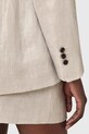 AllSaints marynarka lniana AVERIE srebrny W067QC