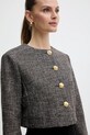 Pinko marynarka z domieszką wełny brązowy 105708.A2QX