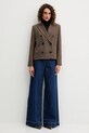 Weekend Max Mara marynarka z dodatkiem wełny GERUSIA 2525046032600 brązowy AW25