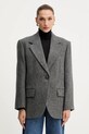 Weekend Max Mara marynarka wełniana TRONTO tkanina szary 2525046042600