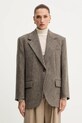 Weekend Max Mara marynarka wełniana TRONTO tkanina brązowy 2525046042600