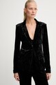 Patrizia Pepe jachetă de catifea negru 2S1536.J343
