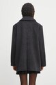 Abbigliamento GANNI cappotto con lana Double Faced Wool Doublebreasted Blazer W0567 grigio