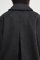 GANNI cappotto con lana Double Faced Wool Doublebreasted Blazer W0567 grigio