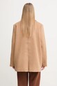 Odzież GANNI płaszcz z dodatkiem wełny Double Faced Wool Doublebreatsed Blazer W0876 brązowy