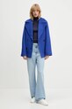 Desigual płaszcz z dodatkiem wełny SHORTCOLOR 25WWEW11 niebieski AW25