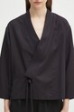 Kenzo marynarka wełniana Weave Kimono granatowy FF62VE0329ID