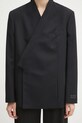 Vlněné sako Kenzo Weave Kimono Blazer námořnická modř FF62VE2659ID