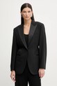 Filippa K marynarka z dodatkiem wełny tkanina czarny 32084.FK