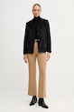 United Colors of Benetton sacou din velur 2Q5GDW03I negru AW25