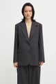 Сако с вълна Maison Kitsuné Tailored едноредно закопчаване сив PW02121WT3022
