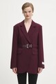 GANNI marynarka Future Twill Suiting z podszewką bordowy W0403
