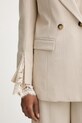 Haveone Sacou cu două rânduri de nasturi de damă JGE.P031 bej