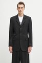 VETEMENTS marynarka wełniana Fitted Zip Tailored regular czarny UH76TJ500B