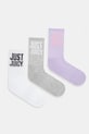 Κάλτσες Juicy Couture CREW SOCK 3 PACK 3-pack μελανζέ λευκό JCAXS225706